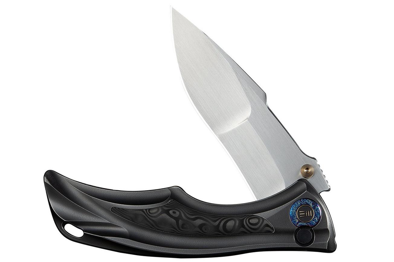 WE Knife Tighe Down WE24054-2 Hand Satin Böhler M390, Integral Polished Black Titanium Rose CF Inlay, zakmes, Brian Tighe design