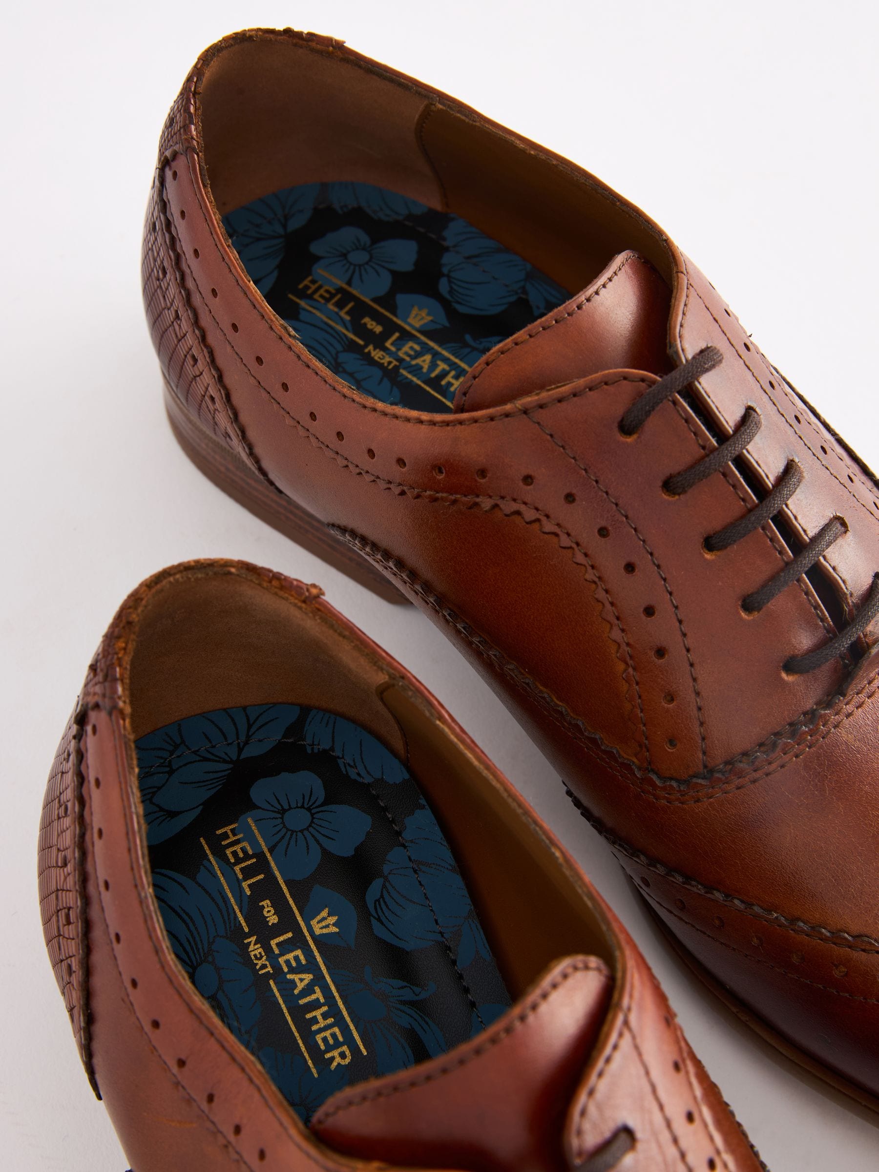 Lichtbruin - Oxford Wing Cap Brogue Shoes