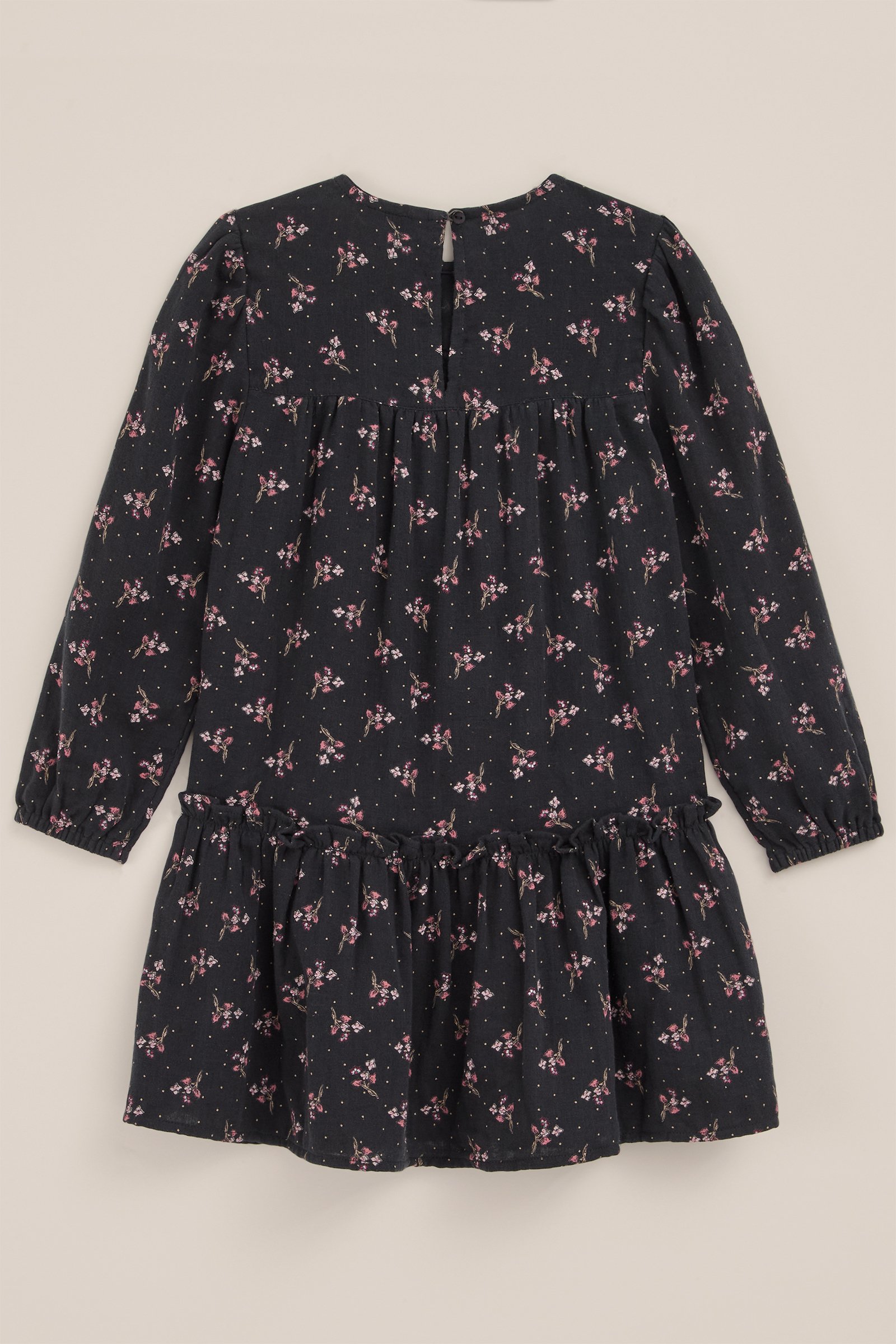 Meisjes jurk met embroidery WE Fashion Donkergrijs