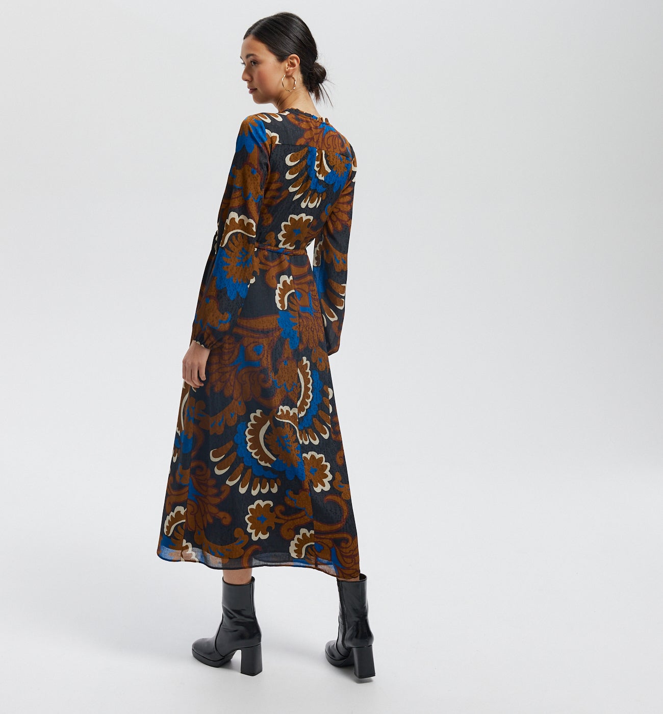 Longue robe-chemise imprimée - Imprimé multicolore