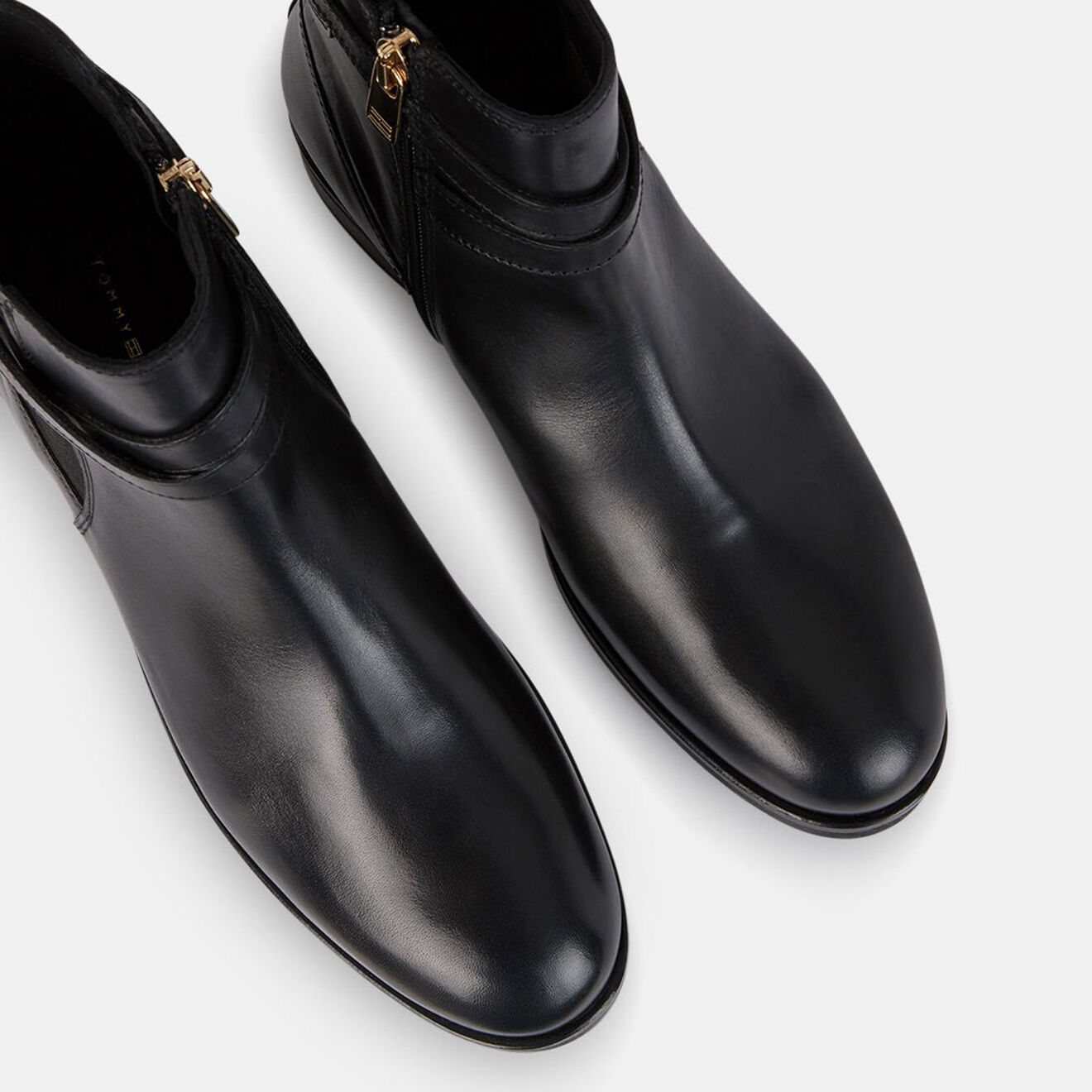 Tommy Hilfiger Boots en Cuir Hardware Belt noires