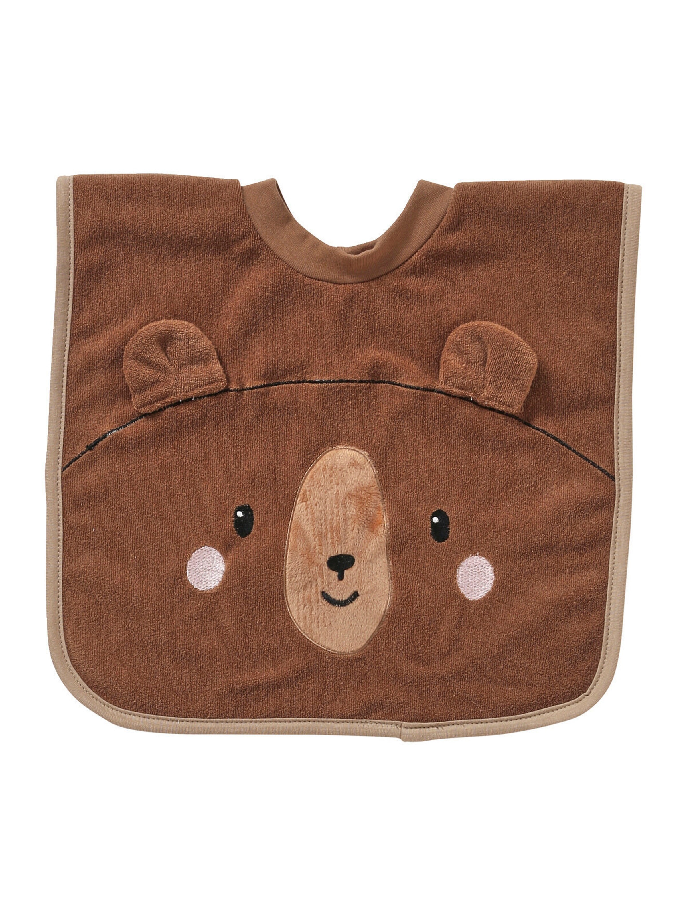 Vertbaudet Großes Baby Lätzchen braun/bär