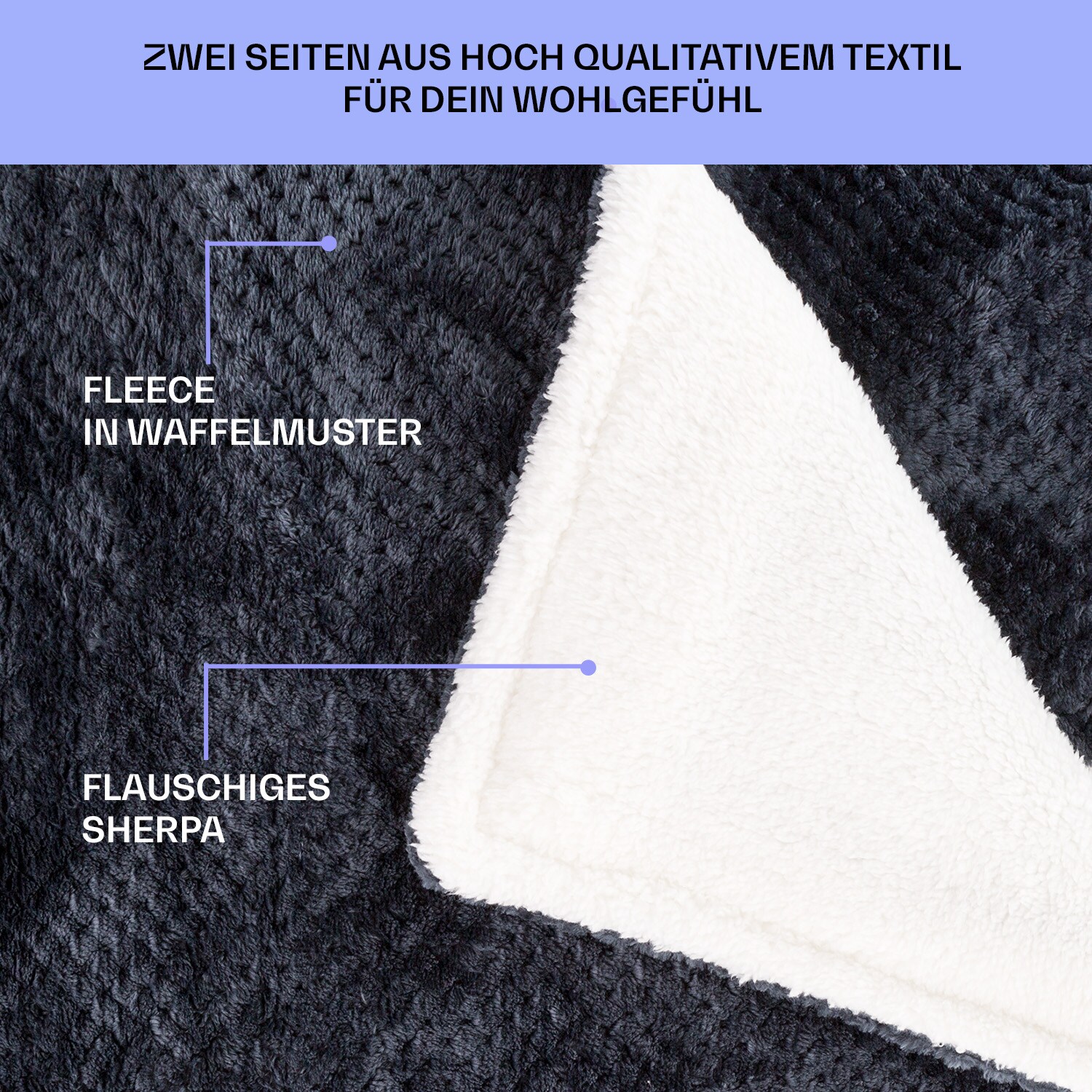 Dr. Watson Deluxe XL Heizdecke 160 W 9 Temperaturstufen 180 x 130 cm Anthrazit XL