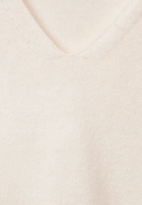 Pullover mit V-Ausschnitt - cream white melange