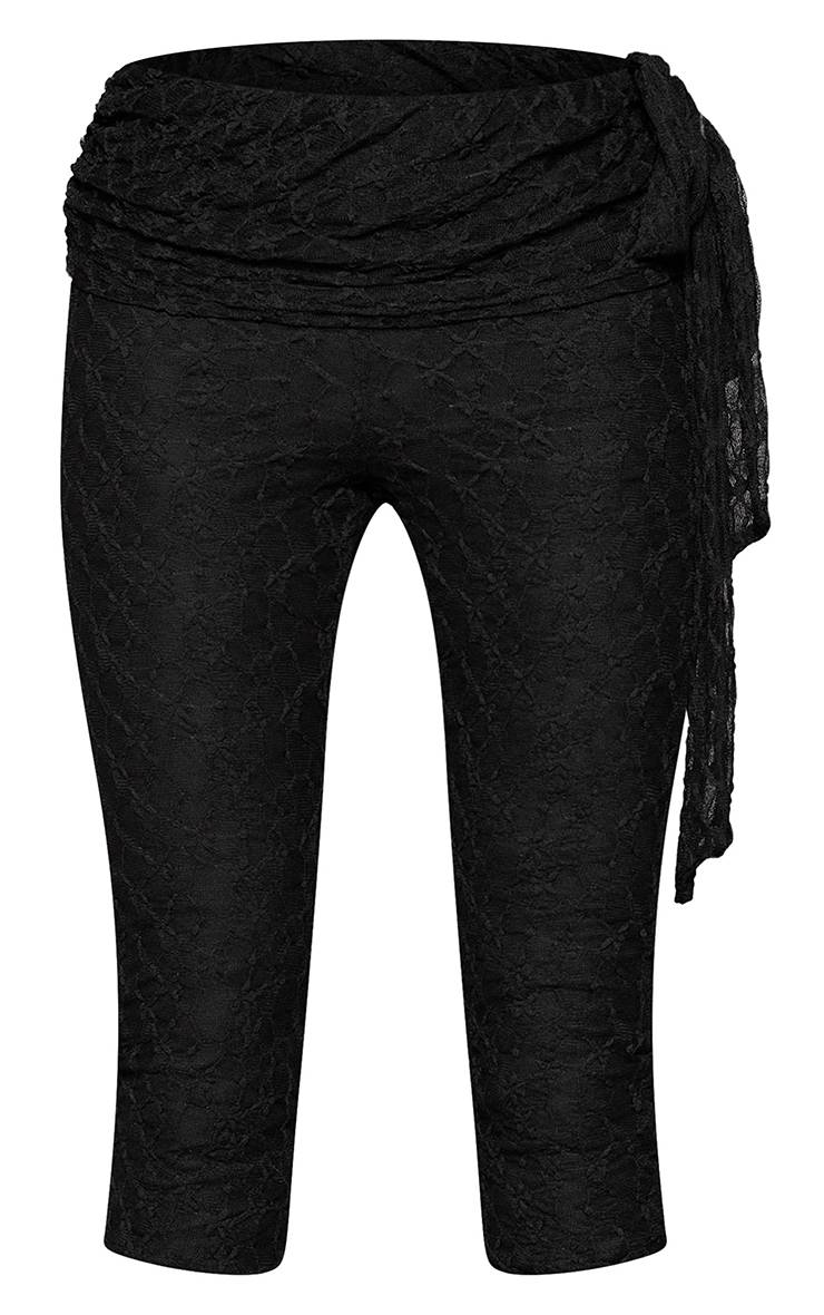 Noir Ensemble Coordonné Capri En Dentelle Avec Détail Nœud Asymétrique