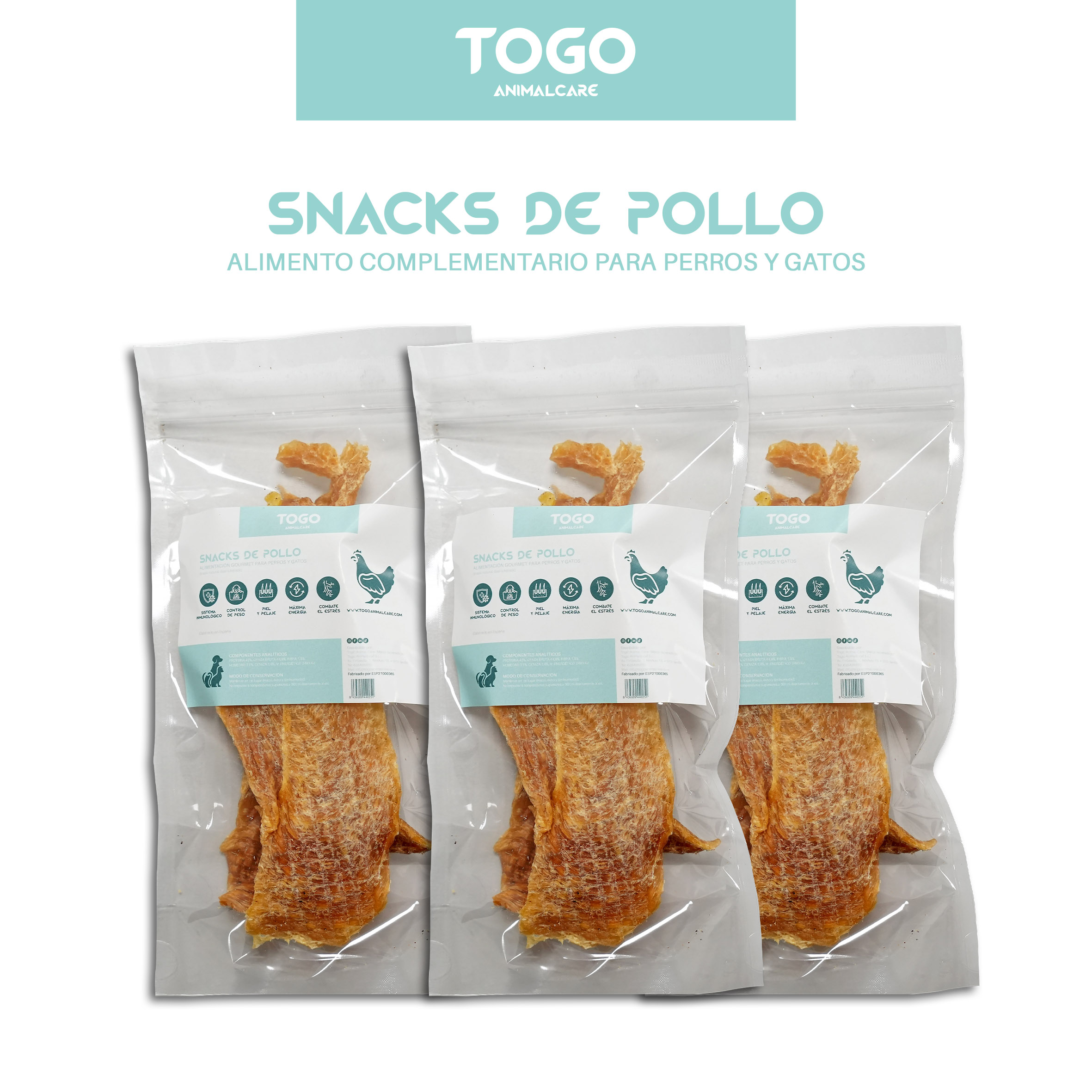 Tiras de frango Togo Animal Care | Petiscos naturais