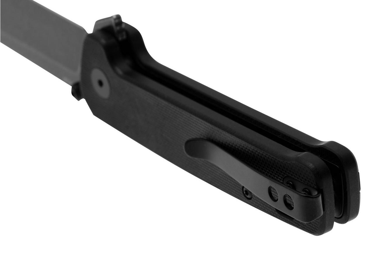QSP Knife Penguin Button Lock QS130BL-A2, Black, Black G10, zakmes