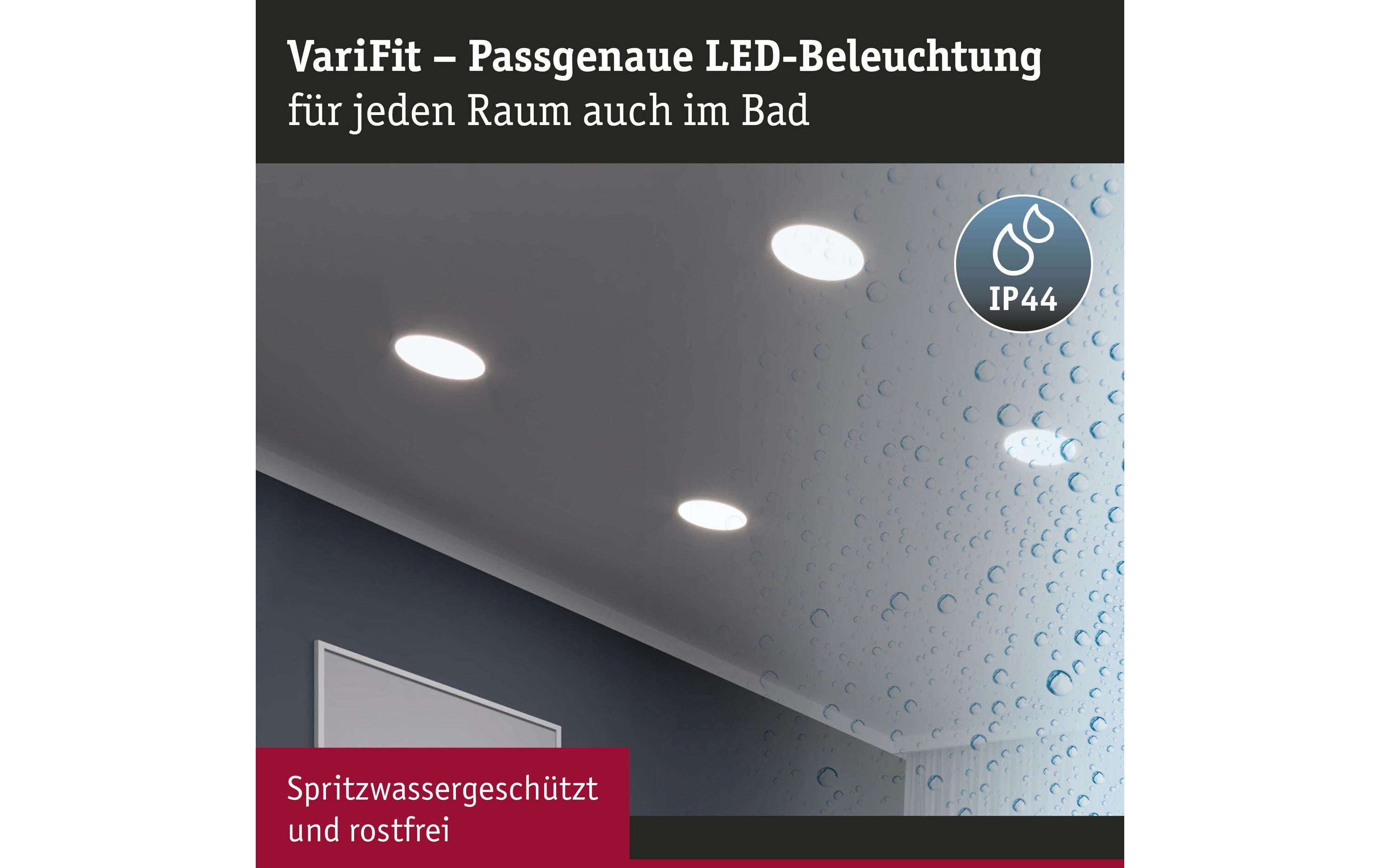 Einbauleuchte Areo VariFit 16W 230 mm, WeissBadezimmerleuchte