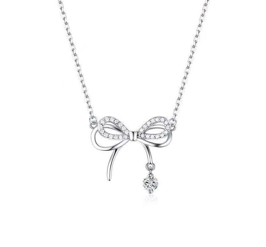 Bolgivy - Ketting met strass-hanger en strik