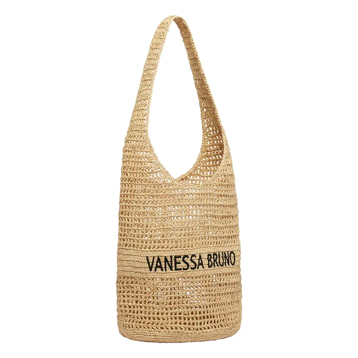 Vanessa Bruno Sac Hobo Logo Brodé Raphia | Sable