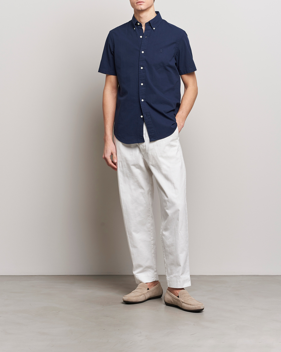 Polo Ralph Lauren Seersucker Short Sleeve Shirt Astoria Navy