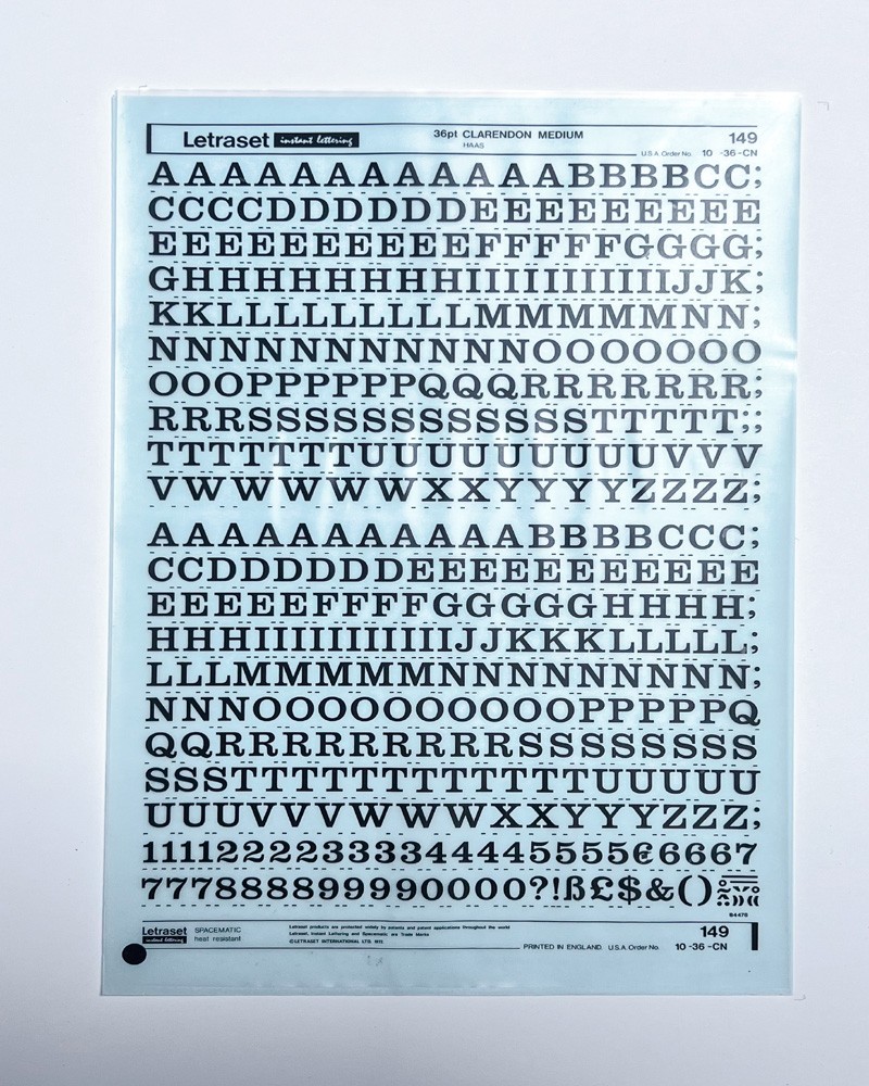 letraset-149- CLARENDON MEDIUM - 36pt