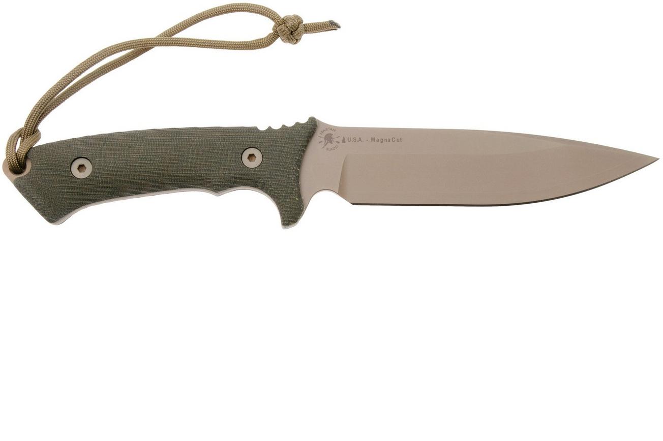 Spartan Blades Harsey Difensa SB19DEGRKYTN Flat Dark Earth, Green Micarta, survivalmes, kydex schede