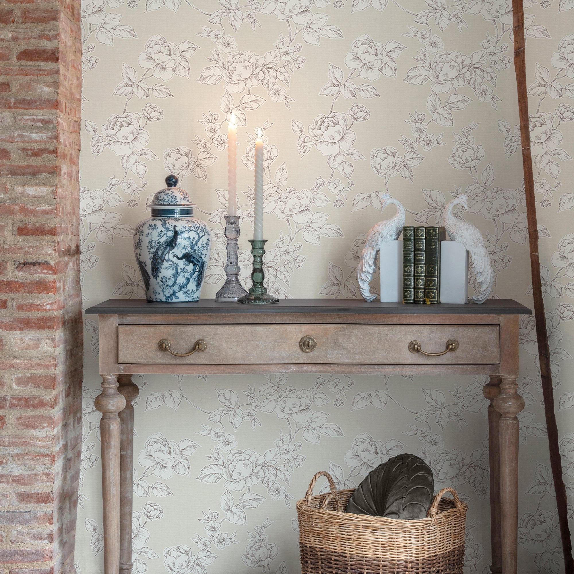 Laura Ashley Pollington Roses Behang - Bloemen - 10mx52cm - Beige