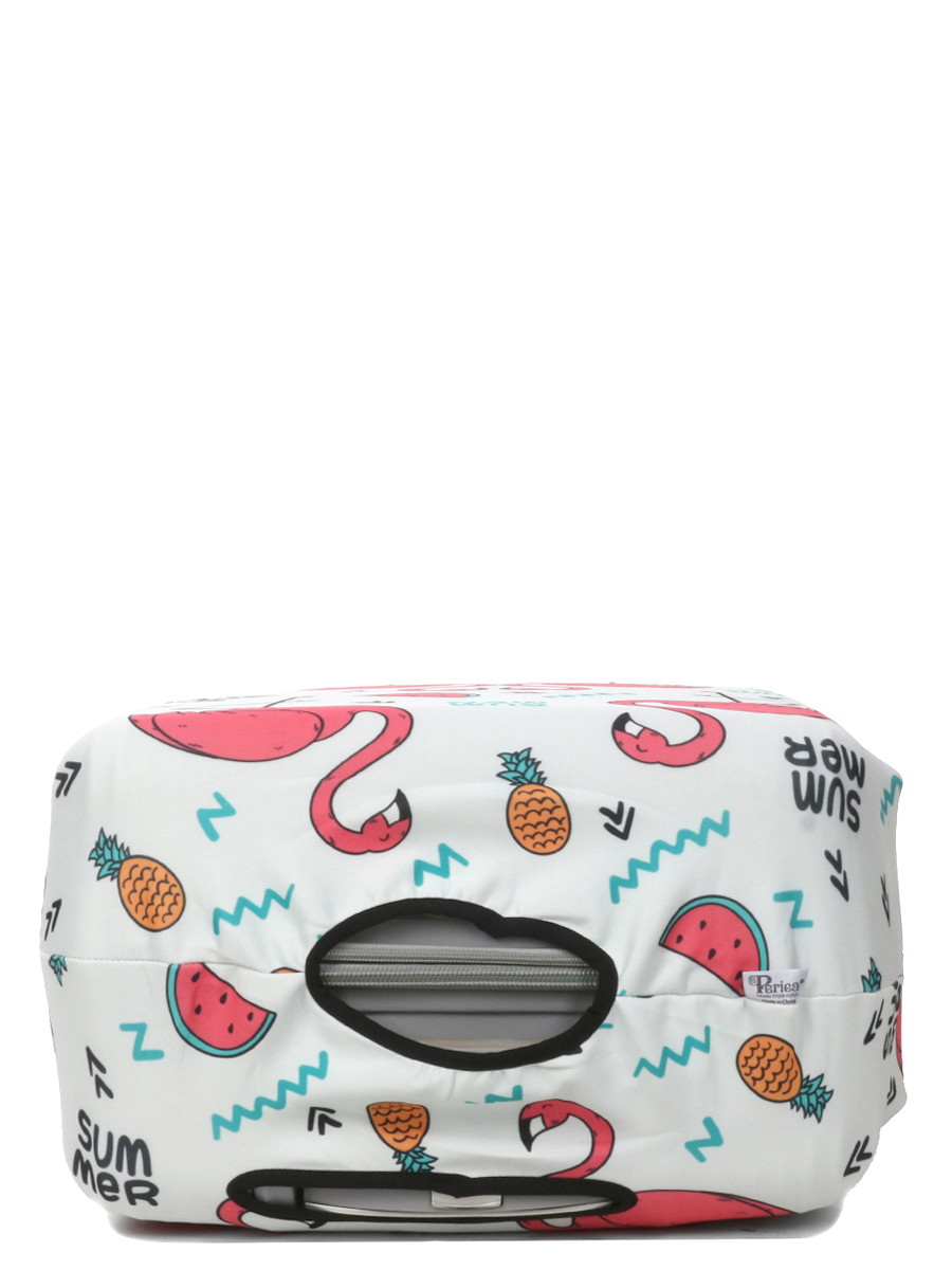 Housse de valise Periea White with Summer Flamingos M