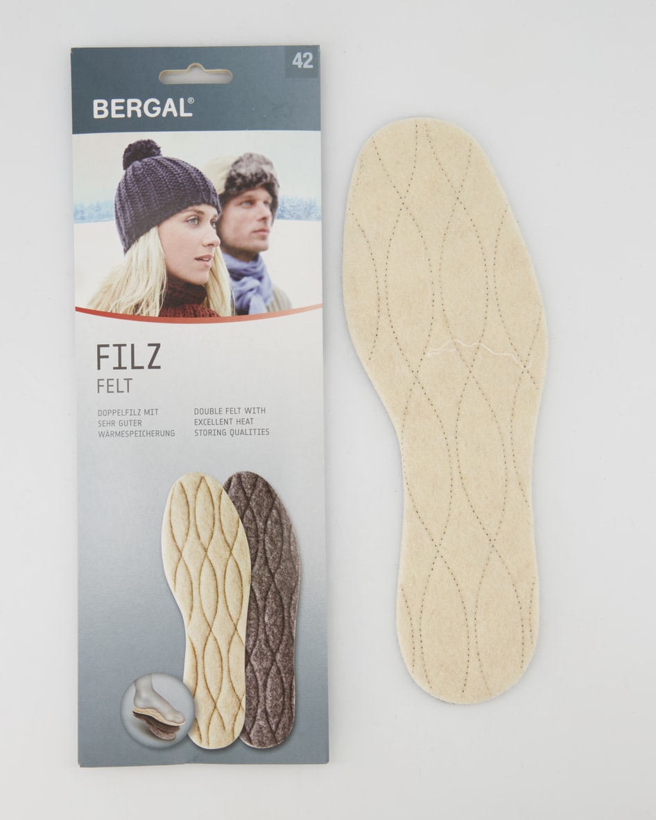 Bergal Doppelfilz Sohle Einlegesohlen in Weiß