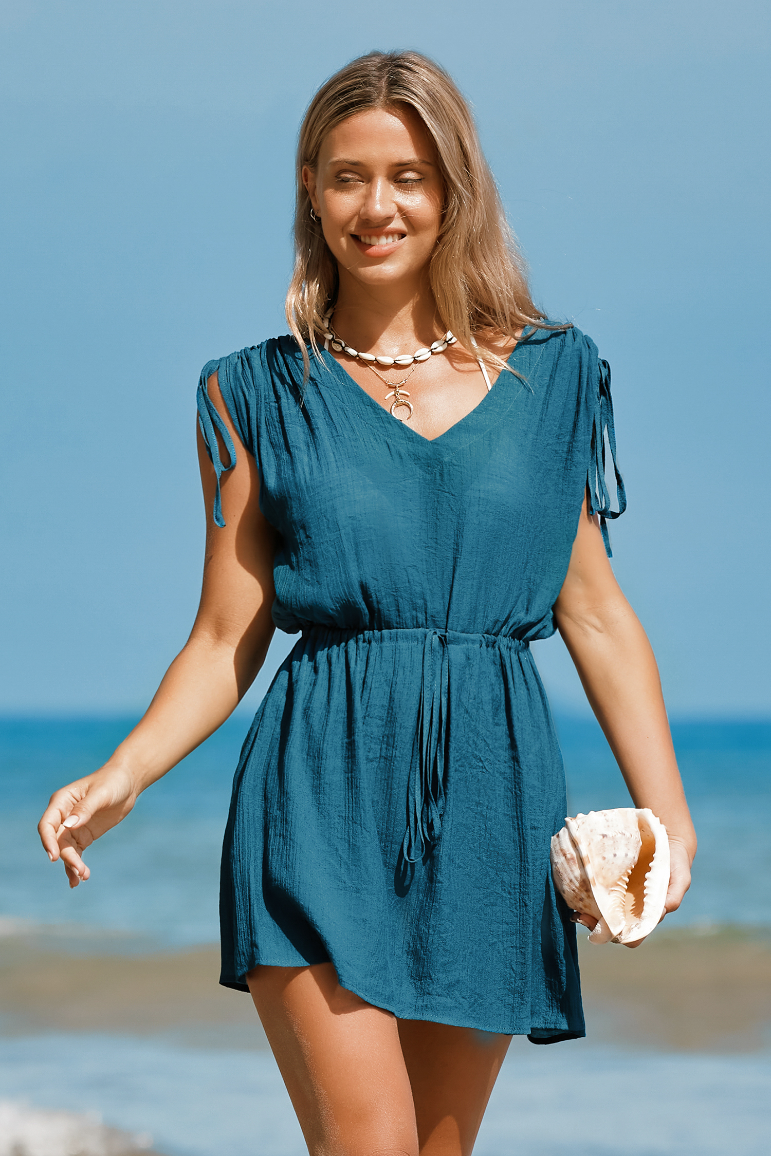 Robe cover up avec épaules à cordon