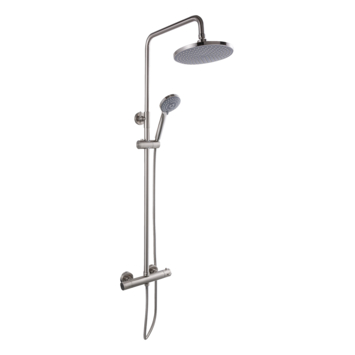 Atlantic regendoucheset Asher met handdouche 3 standen en thermostaatkraan RVS - hartafstand kraan 15 cm