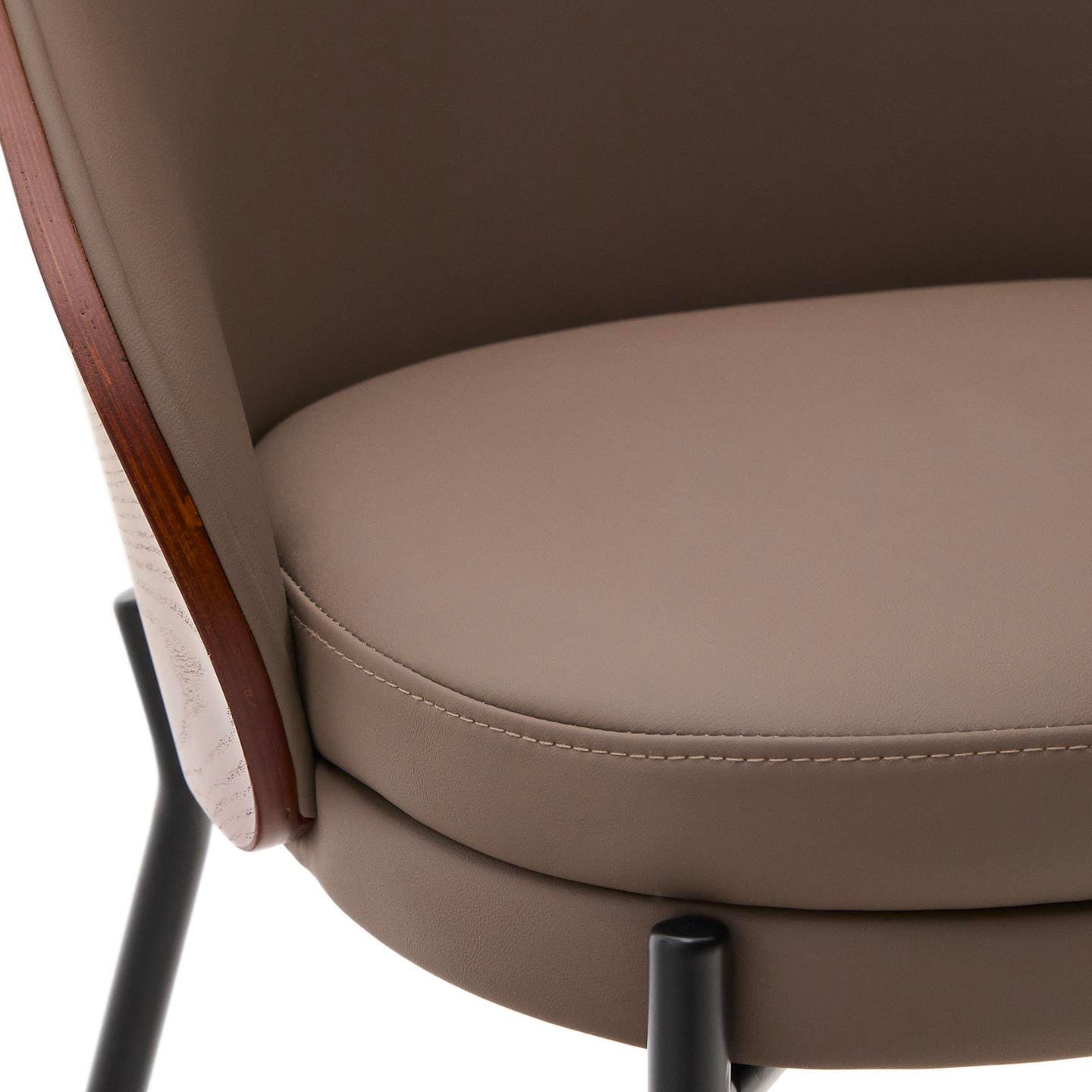 Kave Home Stuhl EAMY Lederlook braun/schwarz