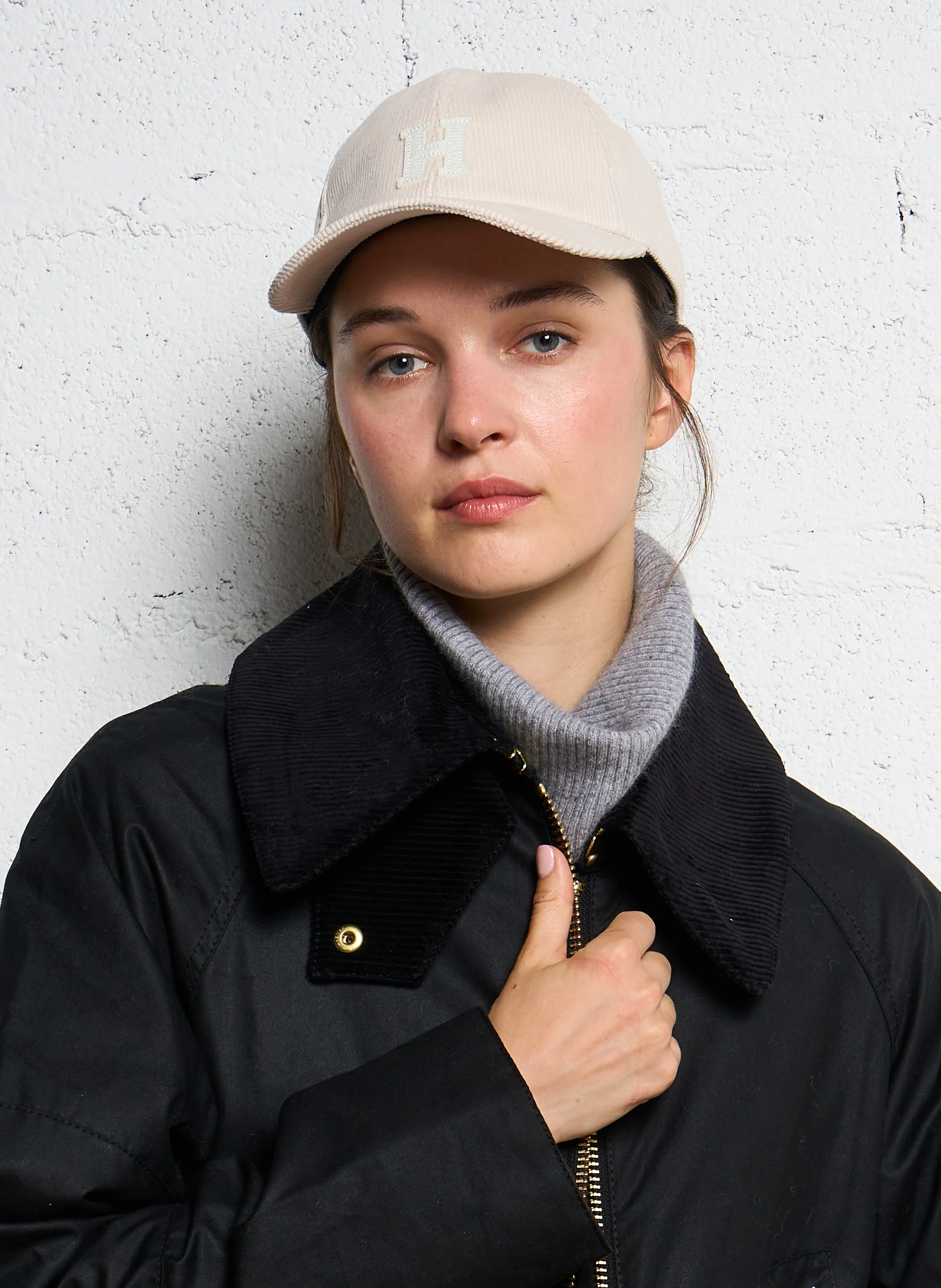 CAP H - Casquette côtelée en coton| Blanc