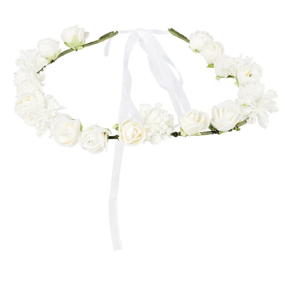 Bloemen Haarband Wit Deluxe