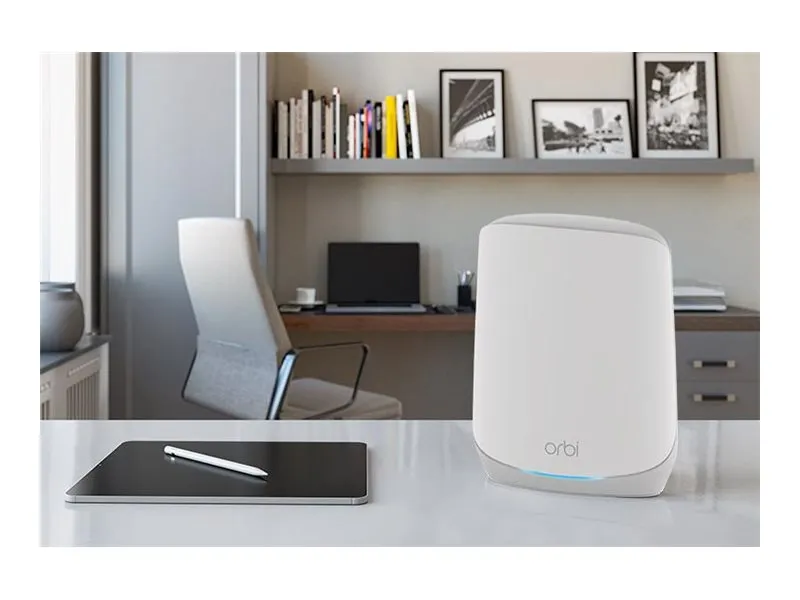 NETGEAR Orbi RBK762S - Wi-Fi-system - (router, forlænger) - op til 5000 sq.ft - mesh 1GbE - Wi-Fi 6 - Tri-Band