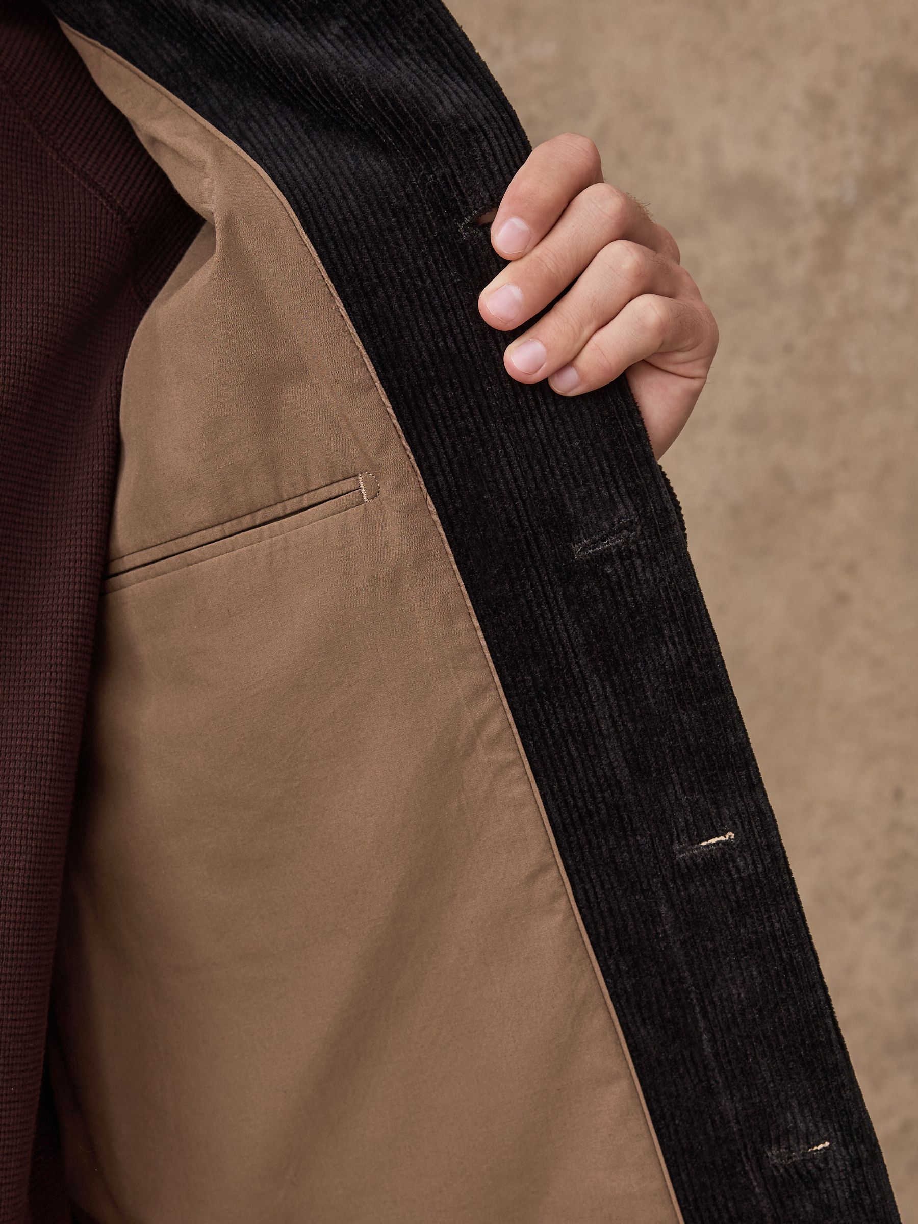 Zwart - Slim Rijk Corduroy Jack