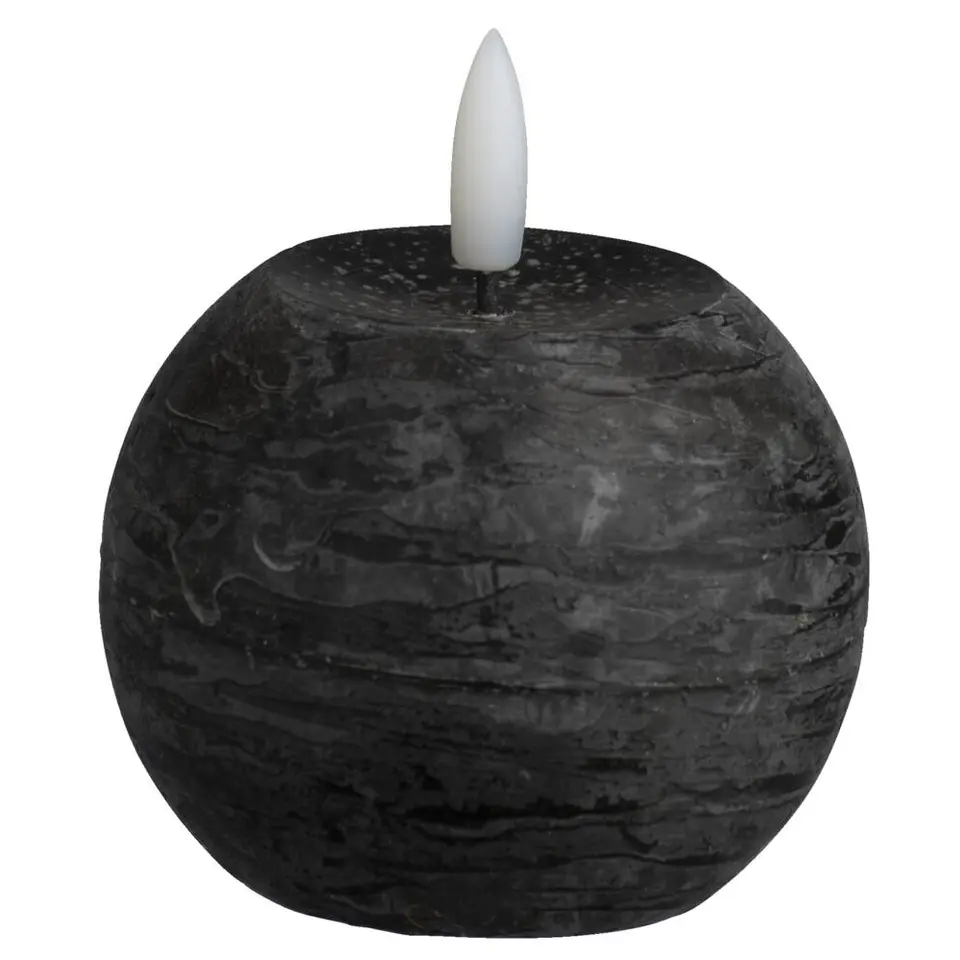 LED kaars Bal - zwart - Ø8 cm