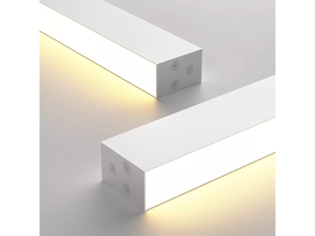 NETTLIFE Plafonnier LED Moderne 80CM Lampe de Bureau Longue Plafond 25W Dimmable avec Télécommande pour Salon Chambre à Coucher