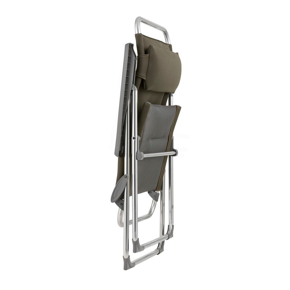 Gepolsterter Mehrpositions-Campingsessel Alu Cham XL AirComfort® Braun Taupe