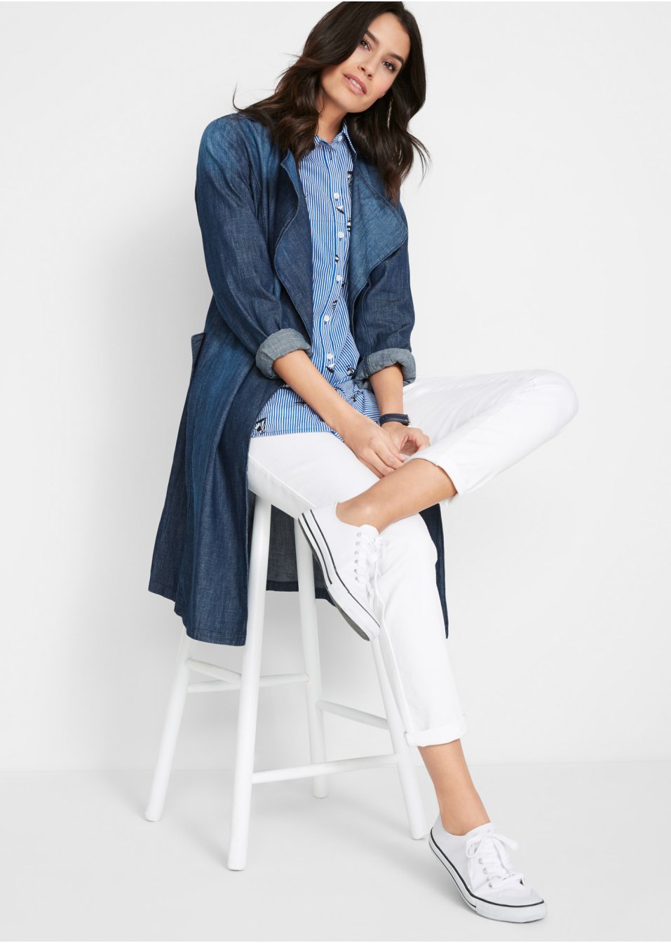 Pantalon confort à empiècement taille confortable, Straight