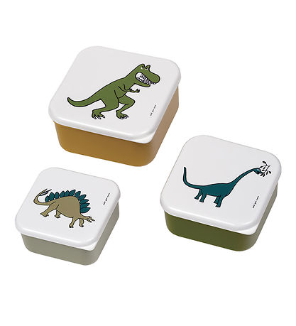 Petit Jour Paris Brotdosen-Set - 3 st. - 11,5 x 5,5 cm - Dinosau