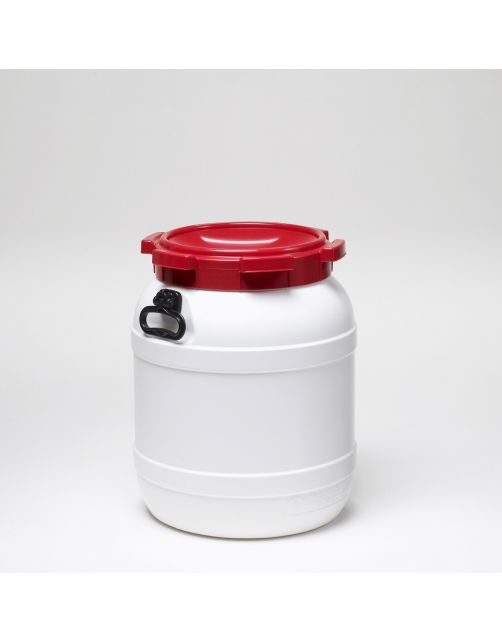 Curtec Voerton Schroefdeksel Wit&Rood - Voerbewaarton
