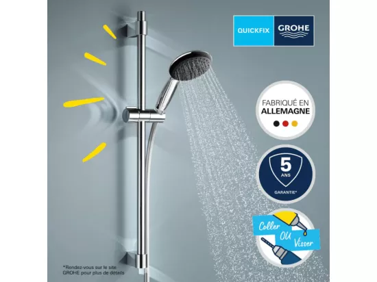 Pommeau de douche GROHE Quickfix Vitalio Start 110 2 jets avec barre + microfibre