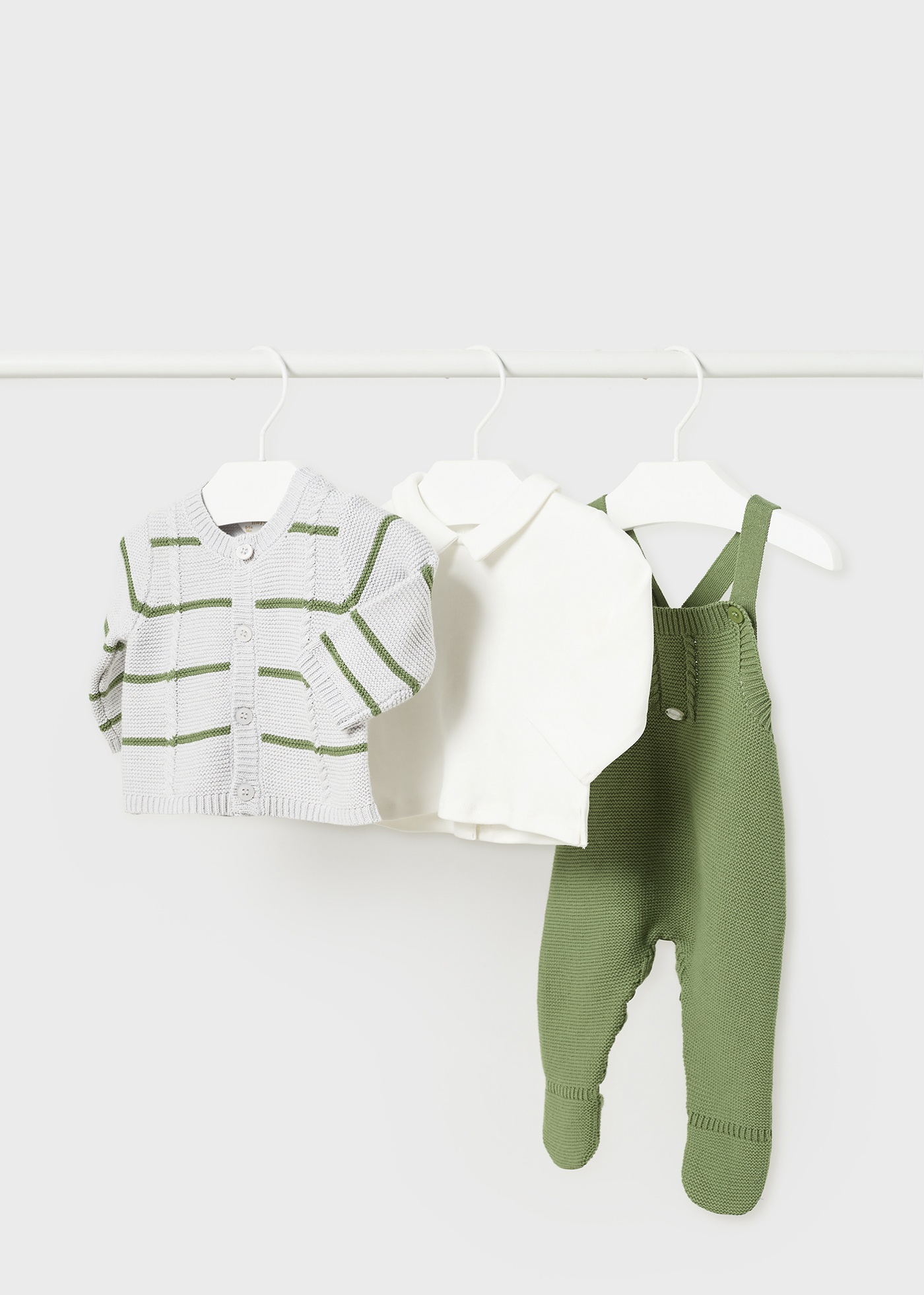 Conjunto de malha de algodão Better Cotton de 3 peças para recém-nascido