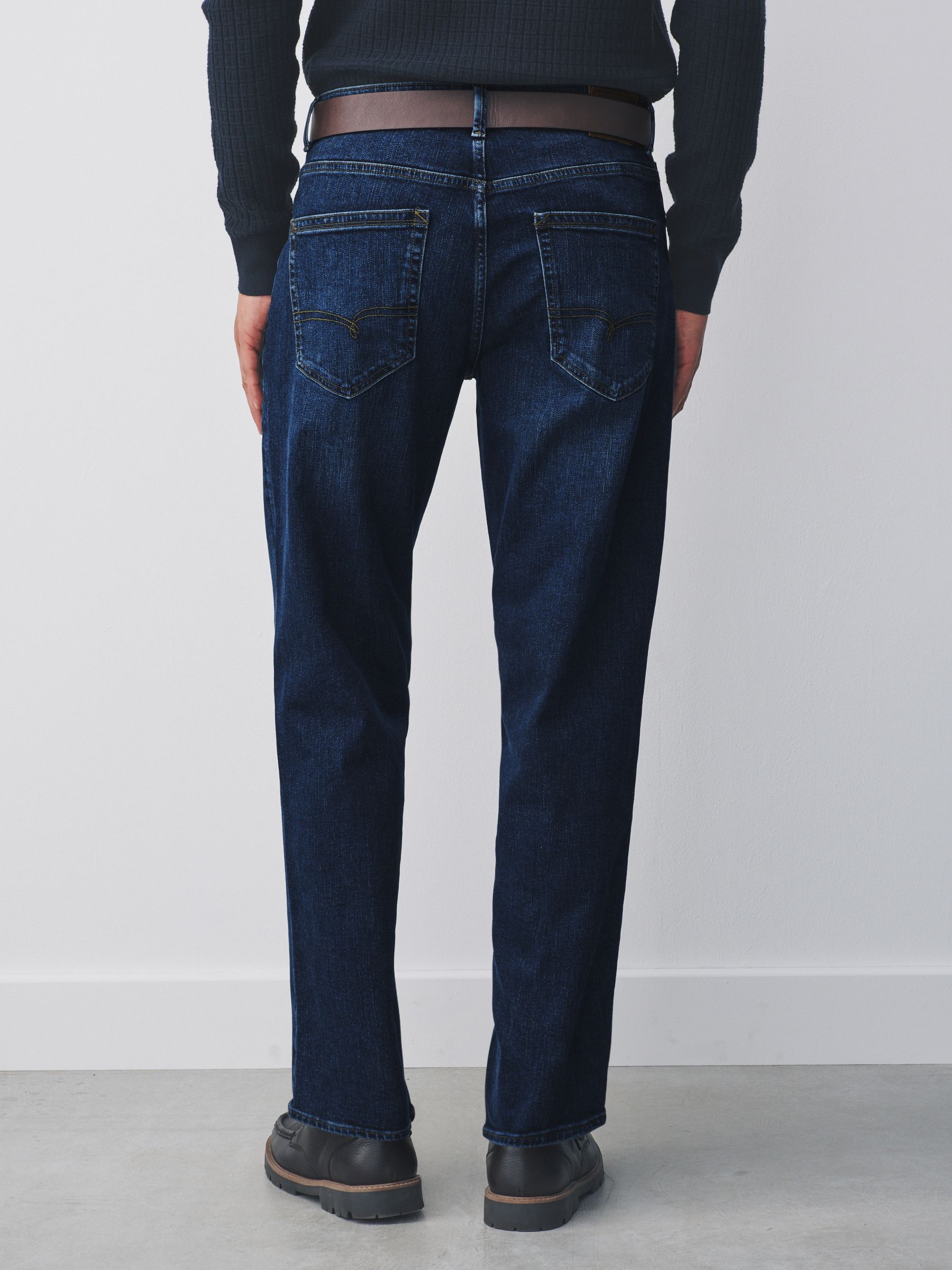 Blauw - Straight fit - Signature jeans met ceintuur