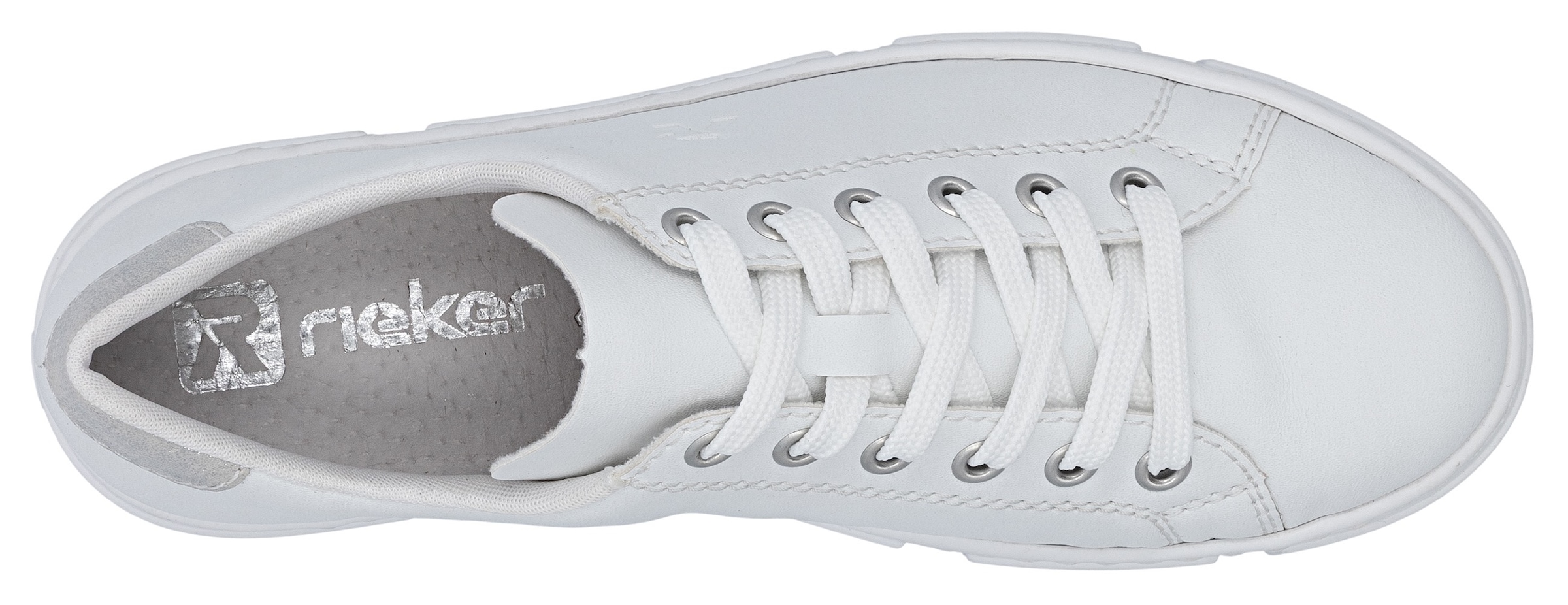 Rieker Plateausneaker  in monochromer Optik, Freizeitschuh, Halbschuh, Schnürschuh