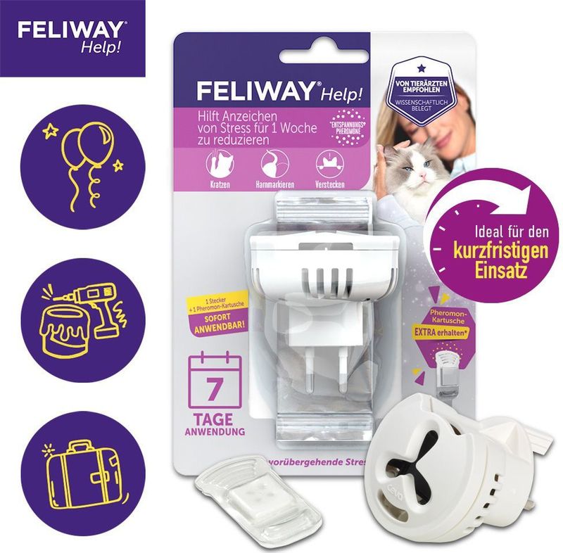 FELIWAY - Help! Startset - Verdamper en Cartridge - 340 mg - Voor Katten
