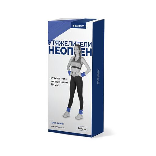 Pesos de tornozelo e pulso em neoprene índigo, 2 x 0,3 kg