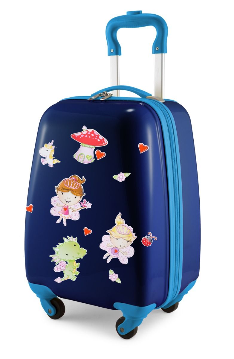 Para crianças - Mala infantil com adesivos refletivos de fadas, mala infantil rígida, bagagem de mão, 24 litros