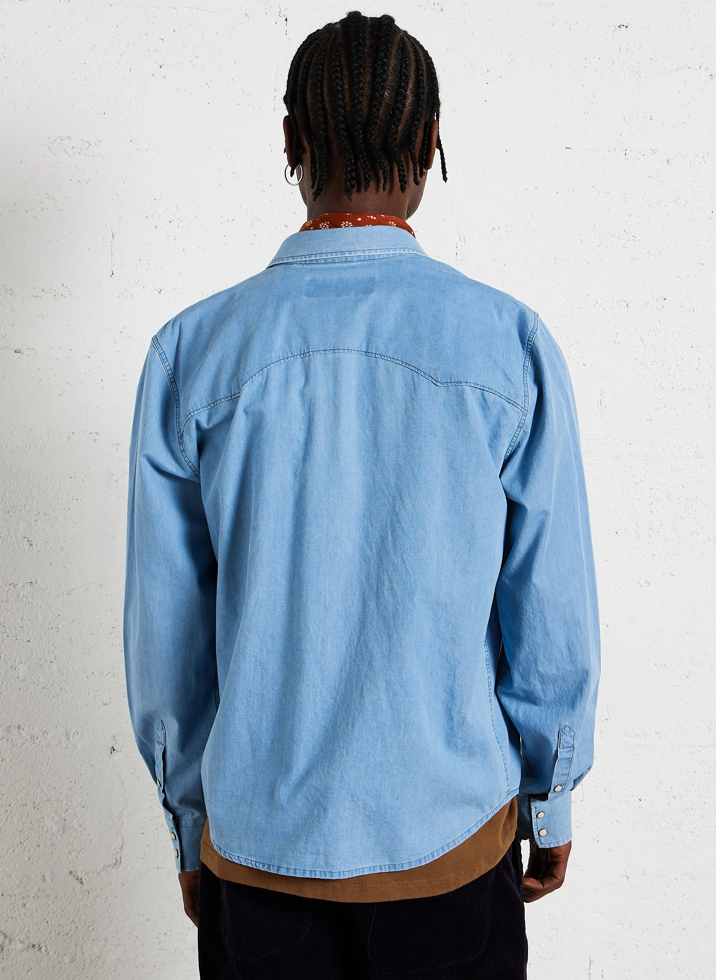 TEXAS - Surchemise droite denim en coton mélangé | Bleu