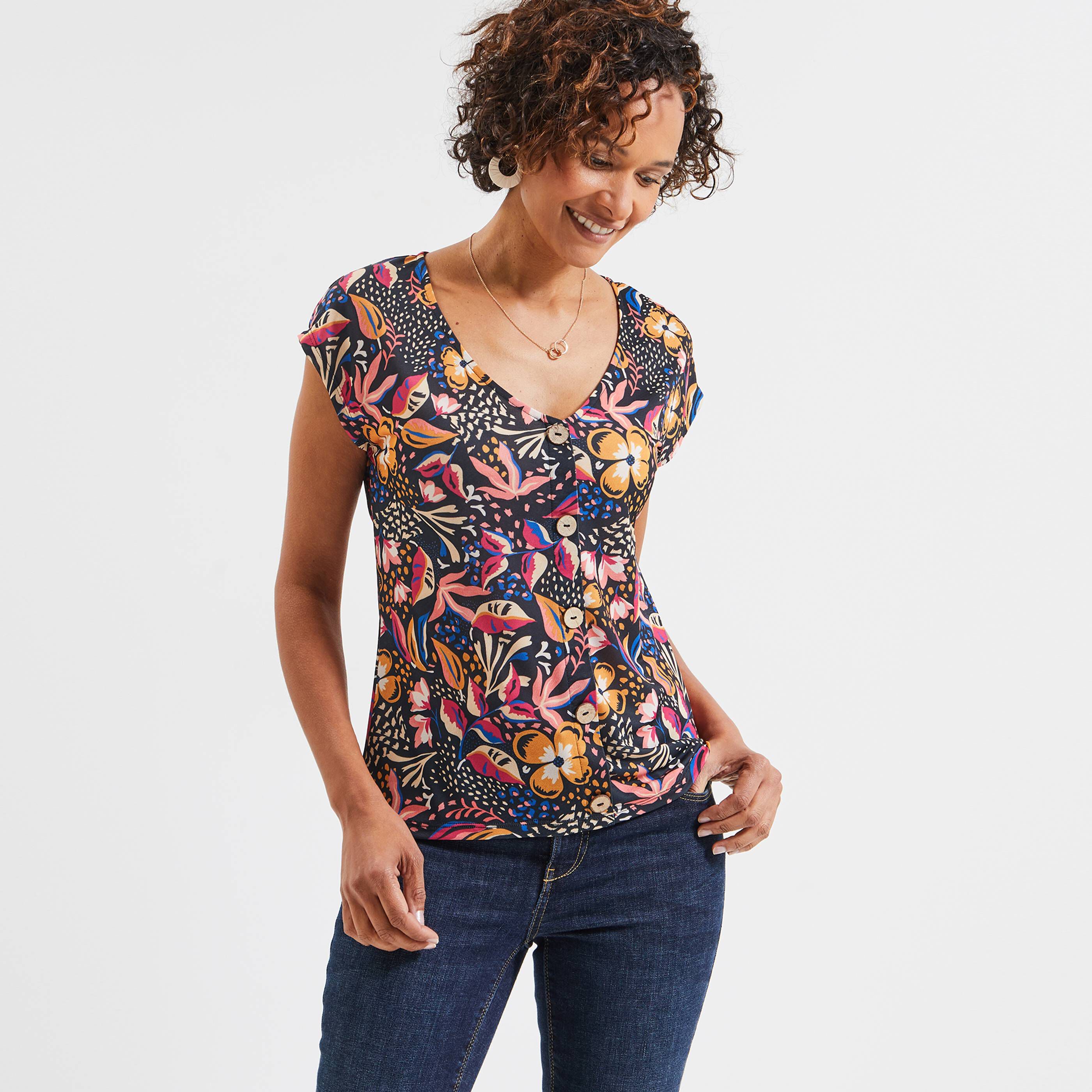 T-shirt imprimé femme - NOIR