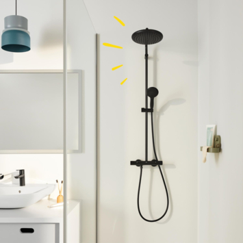 Grohe regendoucheset Quickfix Vitalio Start met handdouche 2 standen zwart  - hartafstand kraan 15 cm