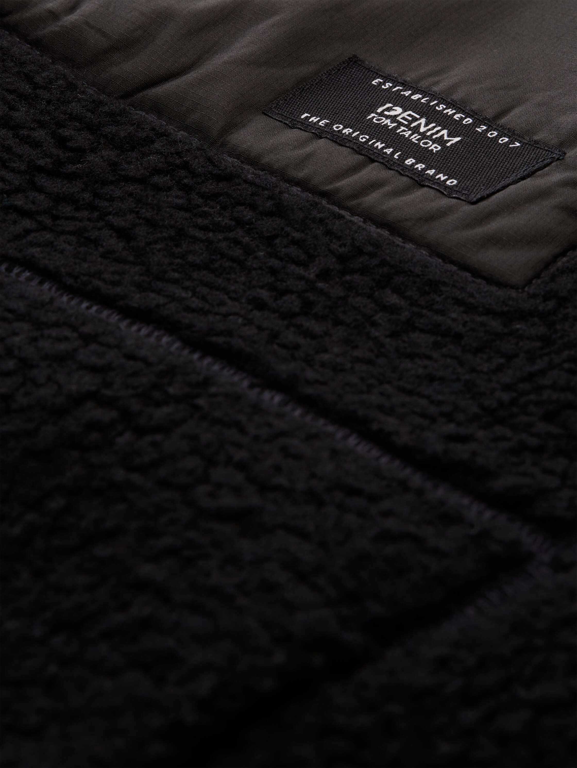 TOM TAILOR Denim Fleecejacke mit Logo Stickerei