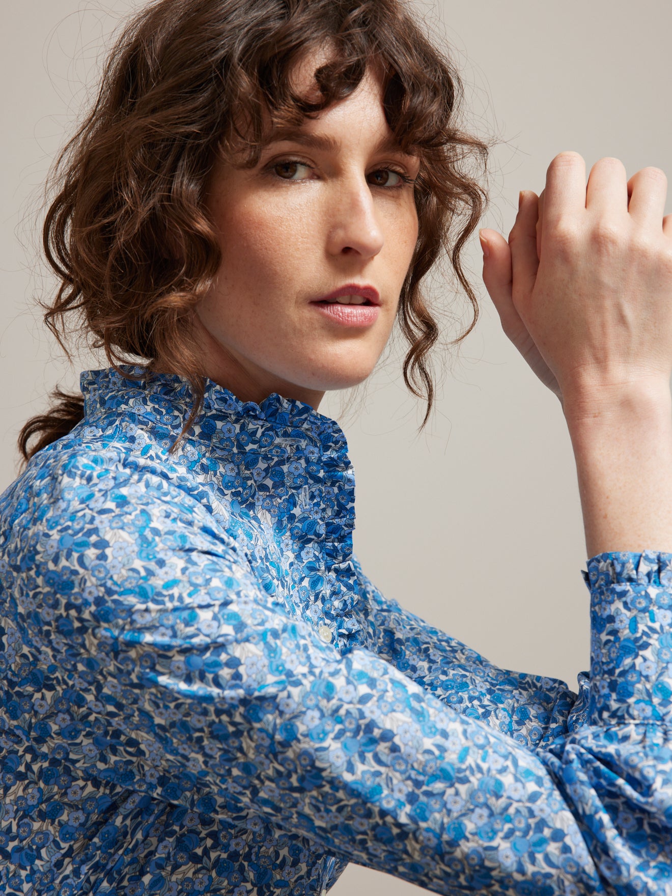Chemise col froufrou femme tissu Liberty - Limited Collection