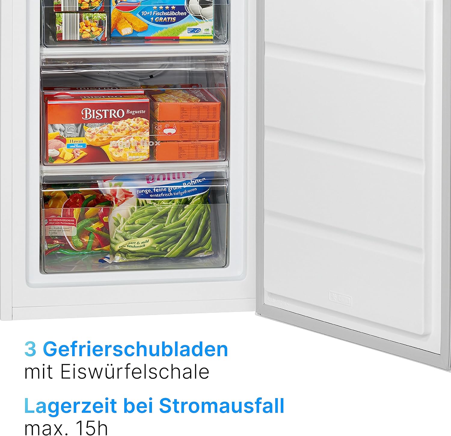 Bomann® Gefrierschrank 85L | Energieklasse D | Temperaturbereich ≤ -18°C | 3 Schubladen | wechselbarer Türanschlag | Gefrierschrank klein | Tiefkühlschrank | Freezer Tiefkühlschrank | GS 2196.1 weiß
