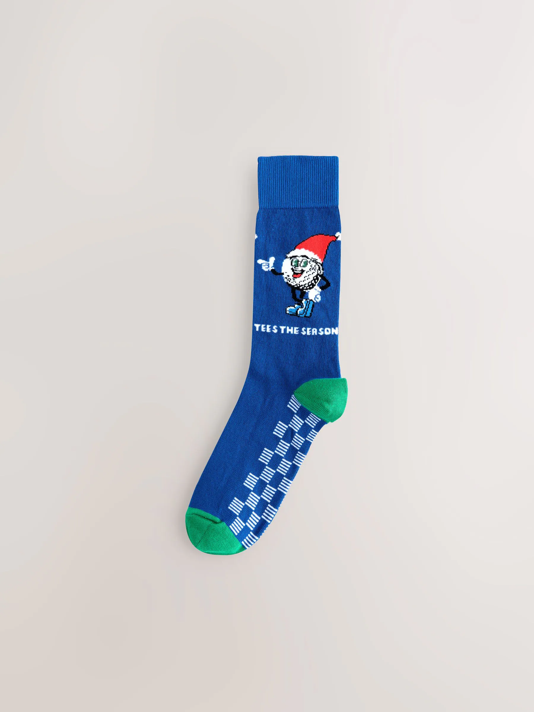 Blauw/groen/rood golf novelty - 5 pack sokken met kerstpatroon