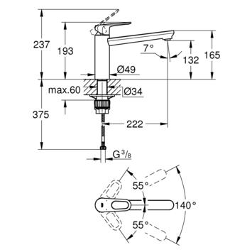 Grohe keukenkraan Start flow QuickFix chroom