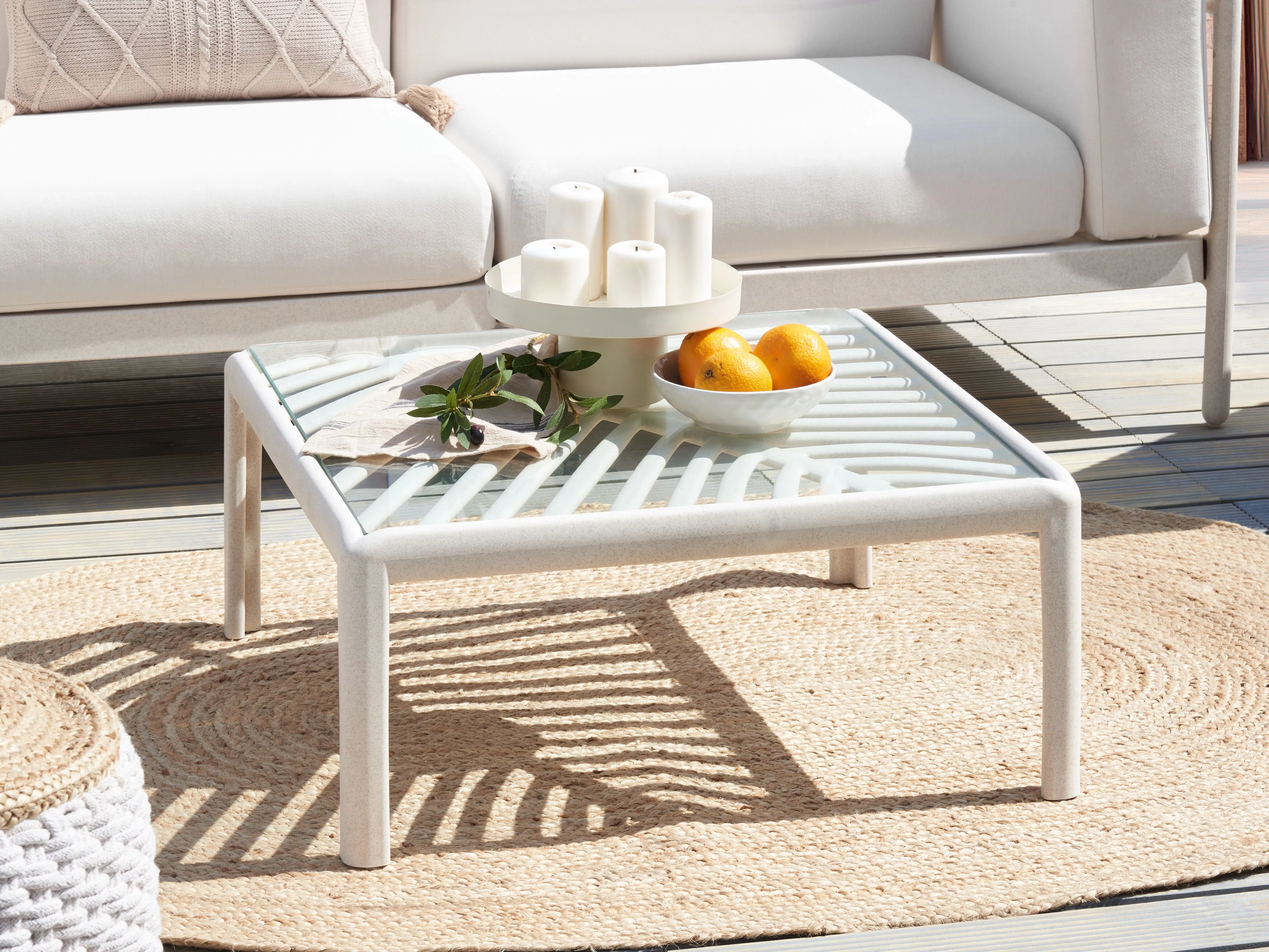 Tuin salontafel FERRETTI 69 cm 69 cm Lichtbeige