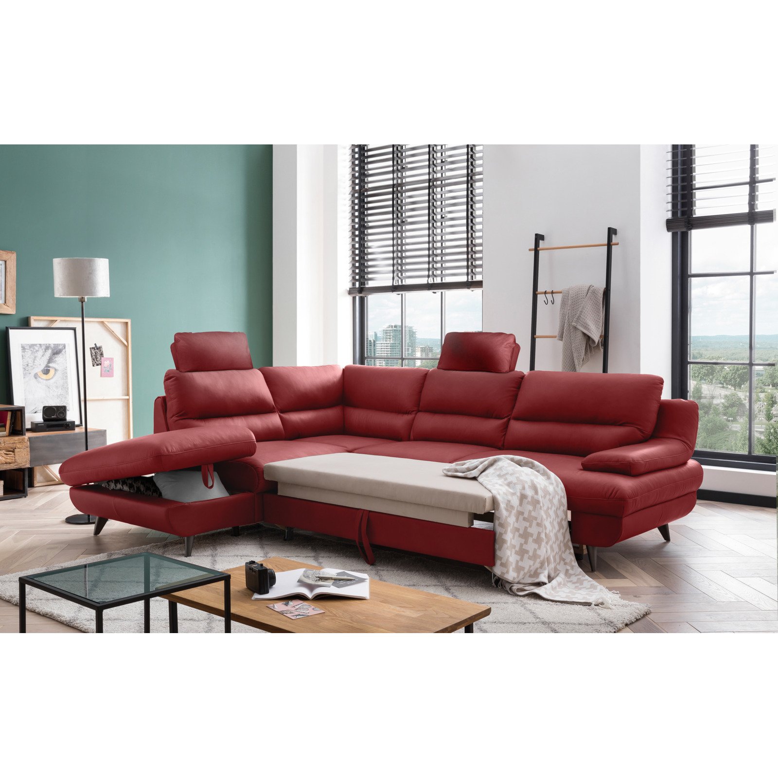 Ecksofa Pike Leder, Ottomane links cocao